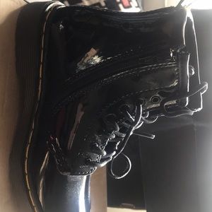 Patent leather boots